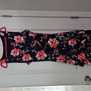 Ivanka Trump Black and Orange Floral Mini Dress